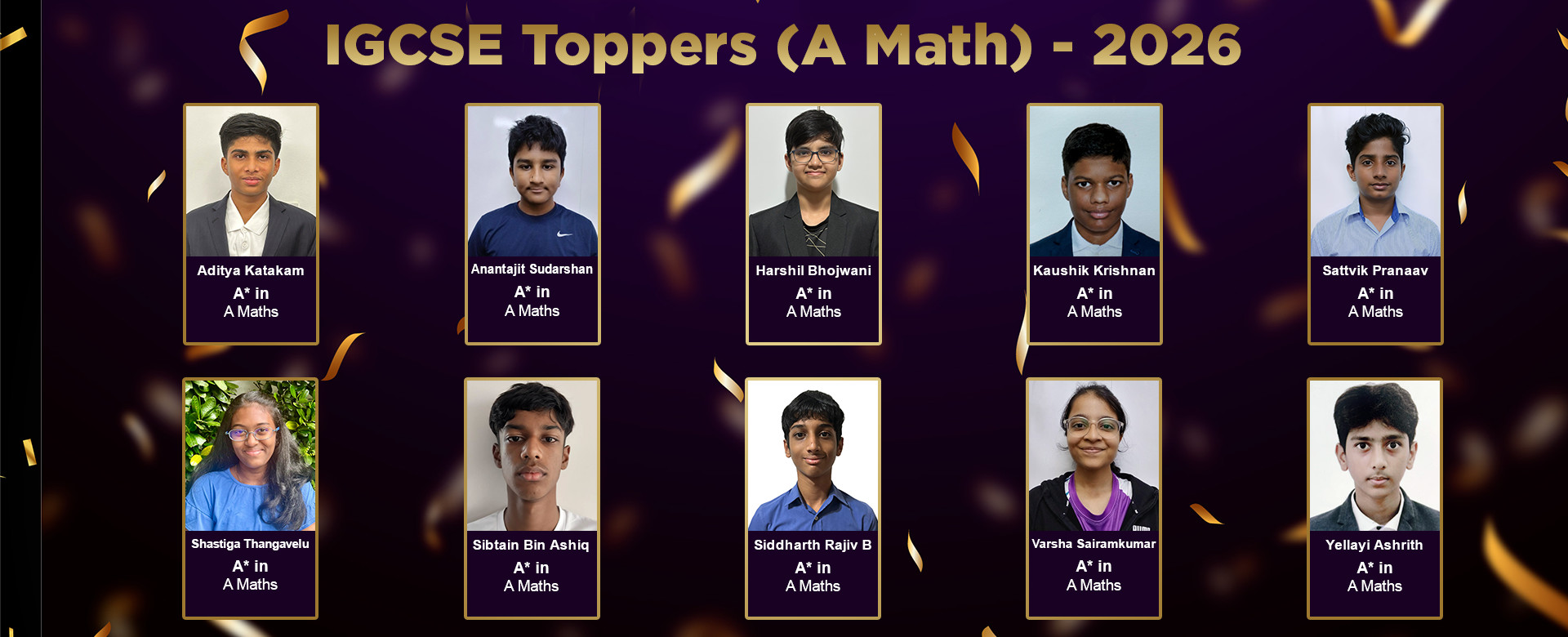 Toppers of IGCSE Exams (A Maths) - 2026